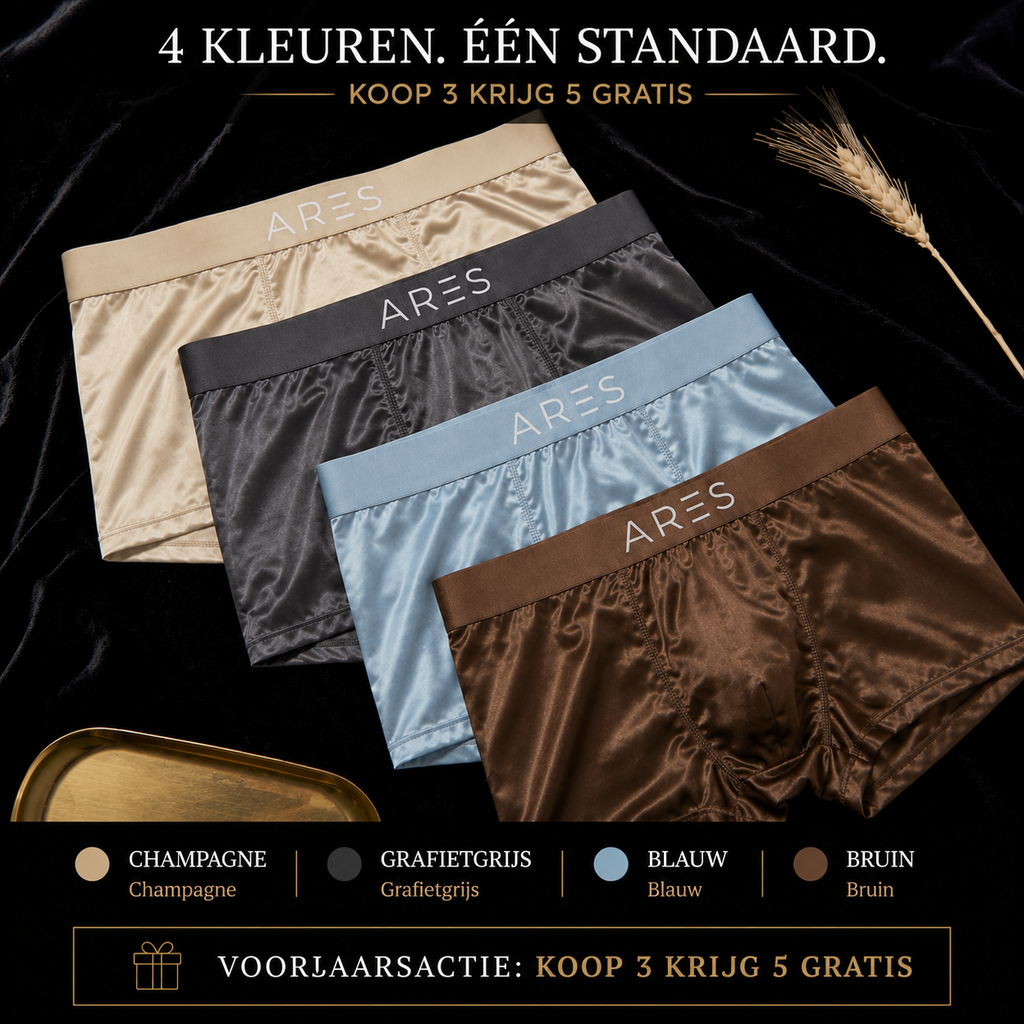 ARES Zijden Boxershorts | Koop 3 Krijg 4 Gratis - Premium Zijde-Comfort