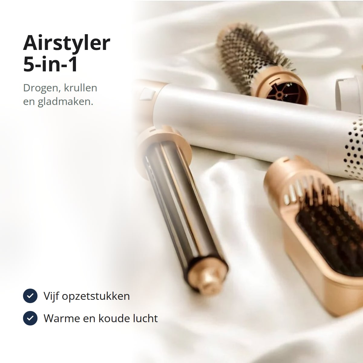 Airstyler 5-in-1 met vijf verwisselbare opzetstukken