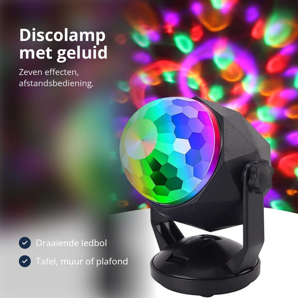 Discolamp met geluidssturing, zeven effecten en afstandsbediening