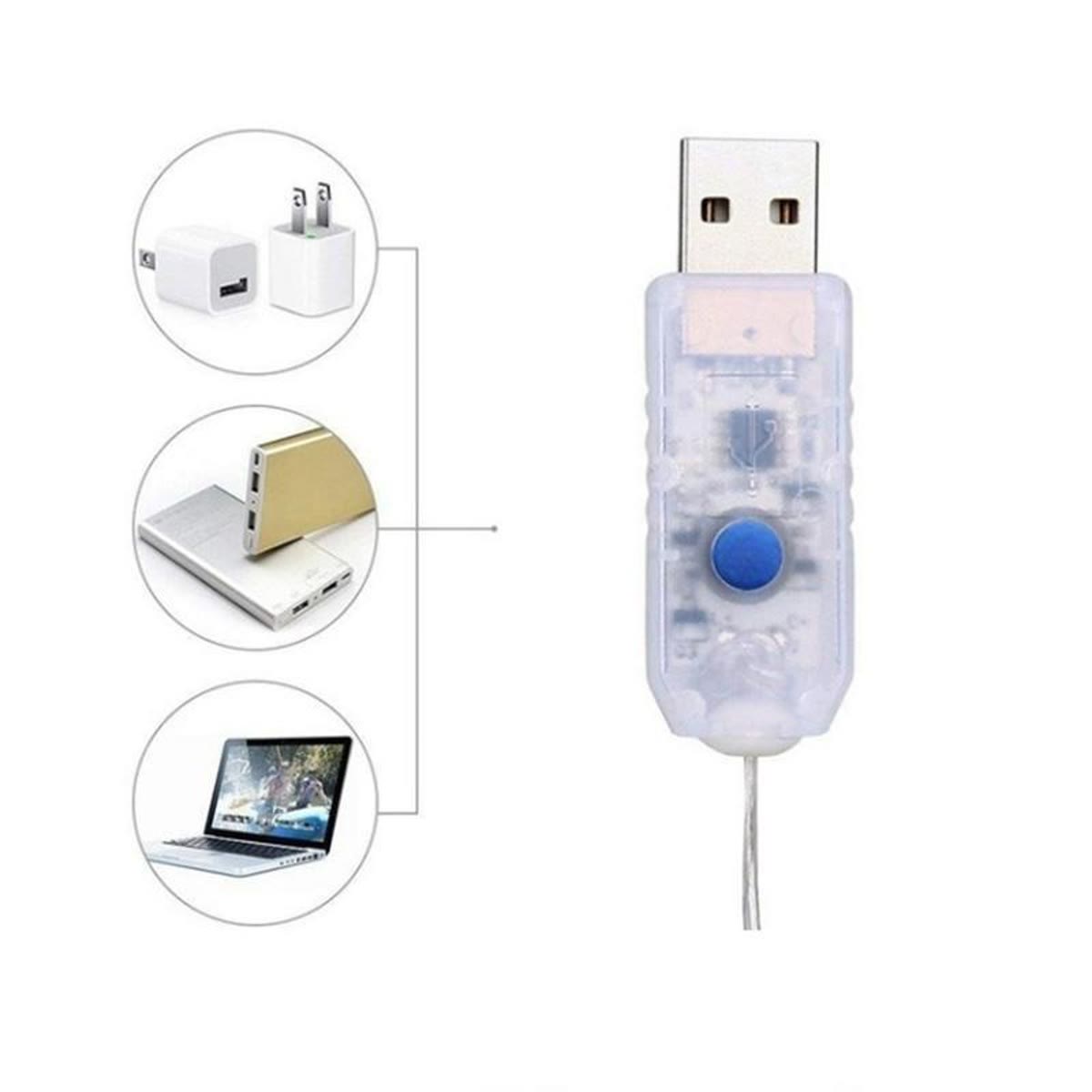 De USB-stekker van het lichtgordijn, die je aansluit op een lader, powerbank of computer