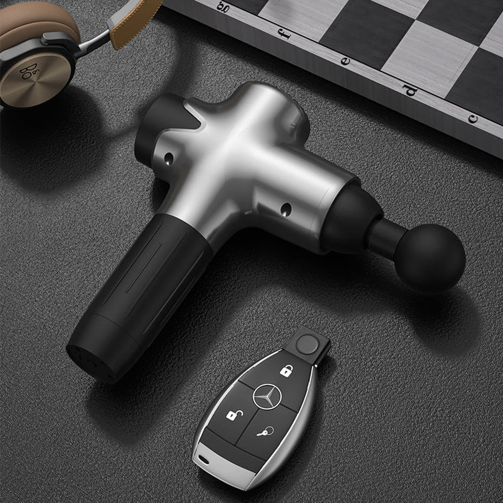 Massage gun met lcd-display en 8 massagekoppen – Zwart
