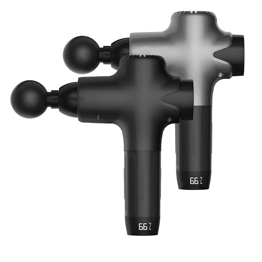 Massage gun met lcd-display en 8 massagekoppen – Zwart