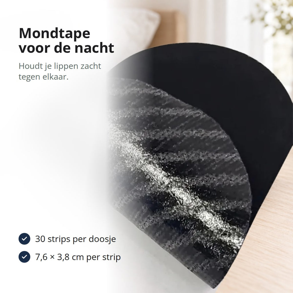 Mondtape voor de nacht, 30 zwarte strips
