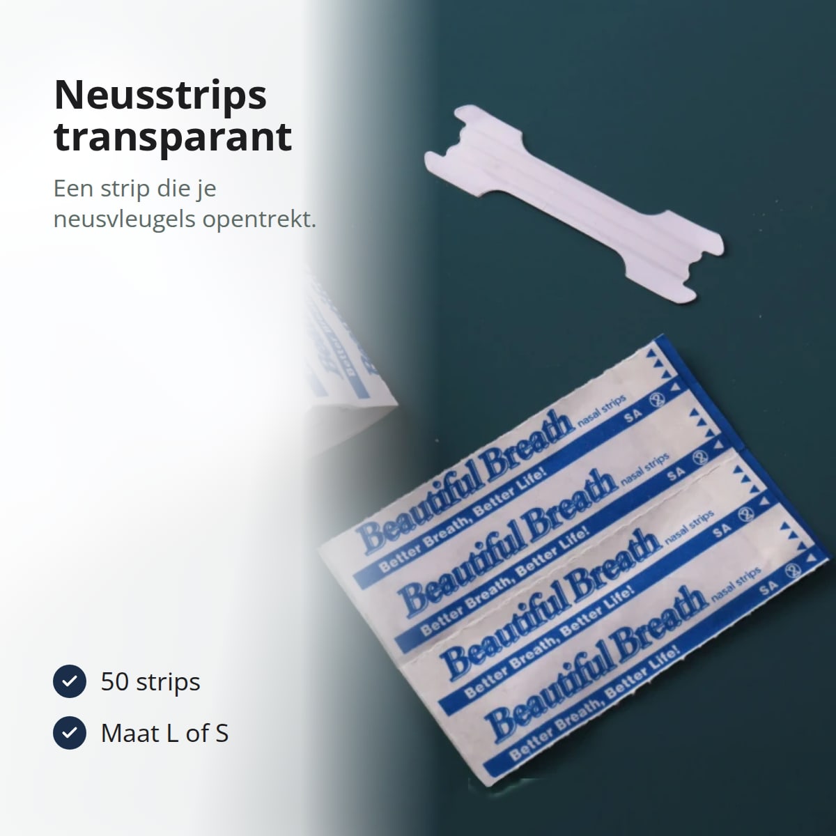 Transparante neusstrips, 50 stuks per stuk verpakt