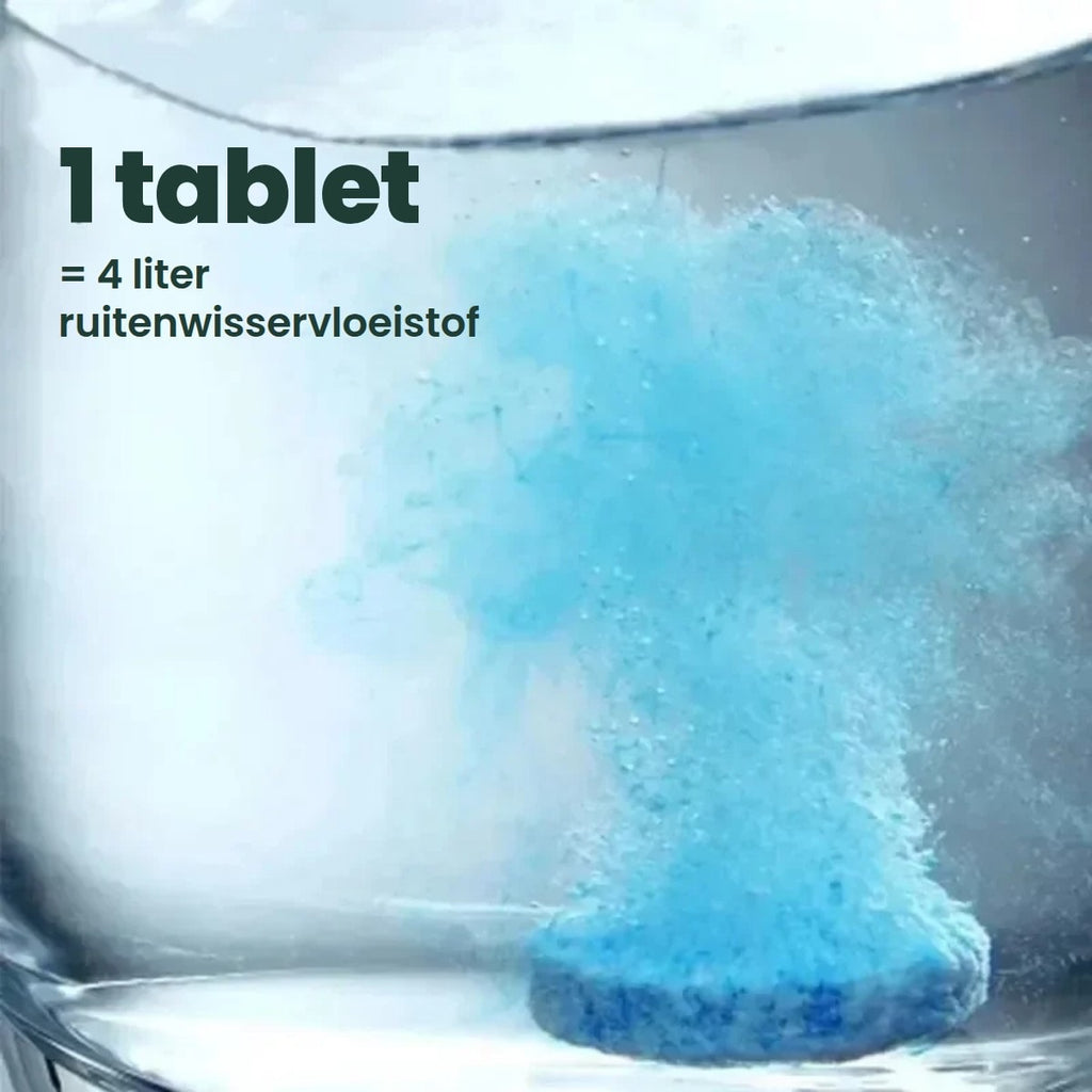 Eén tablet geeft 4 liter ruitenwisservloeistof