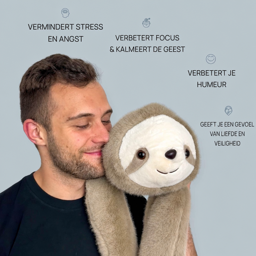Verzwaarde knuffel – luiaard die je terugknuffelt