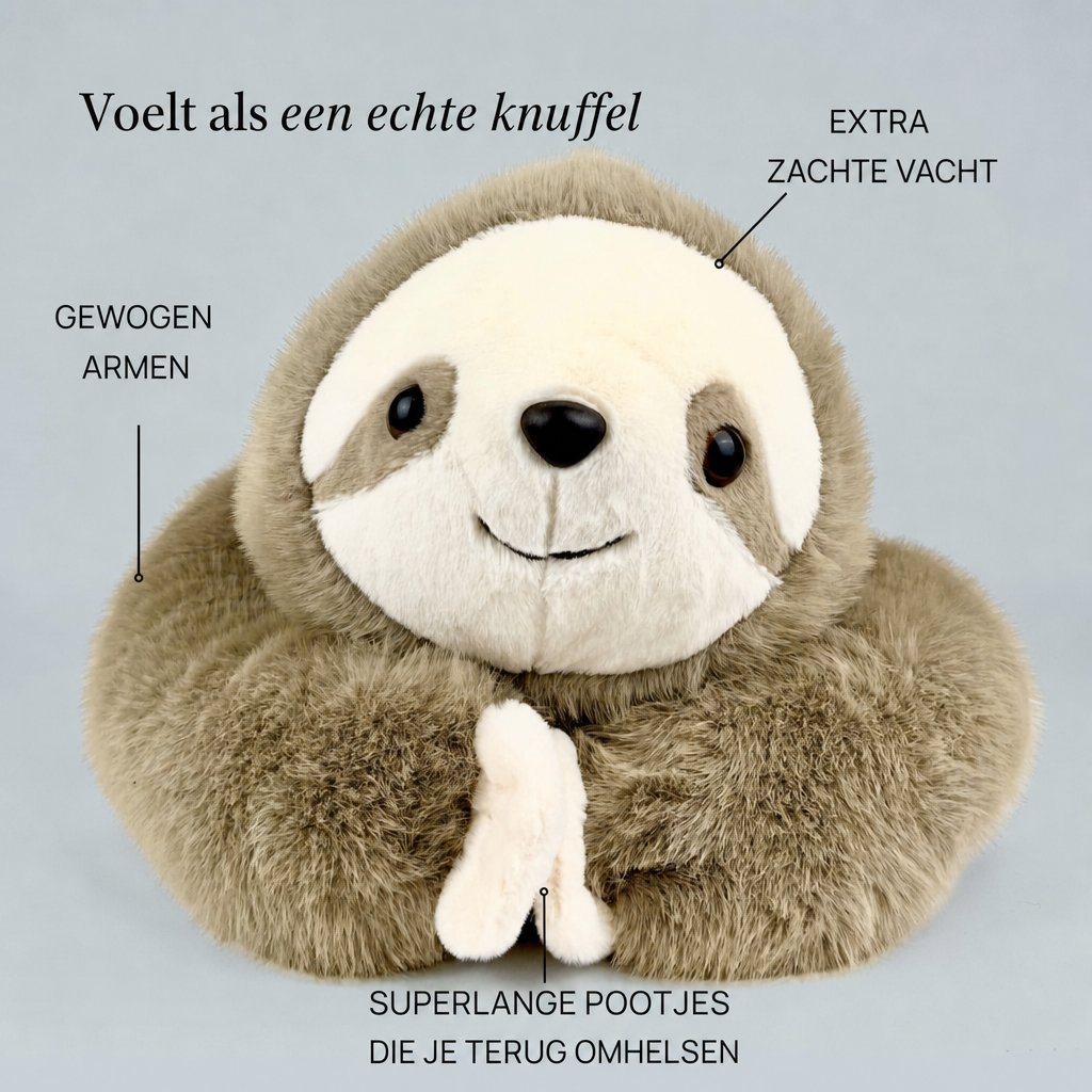 Verzwaarde knuffel – luiaard die je terugknuffelt